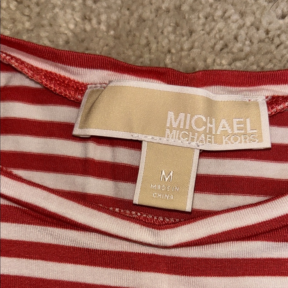 Michael Michael Kors Red Striped Sleeveless Top - Picture 3 of 4